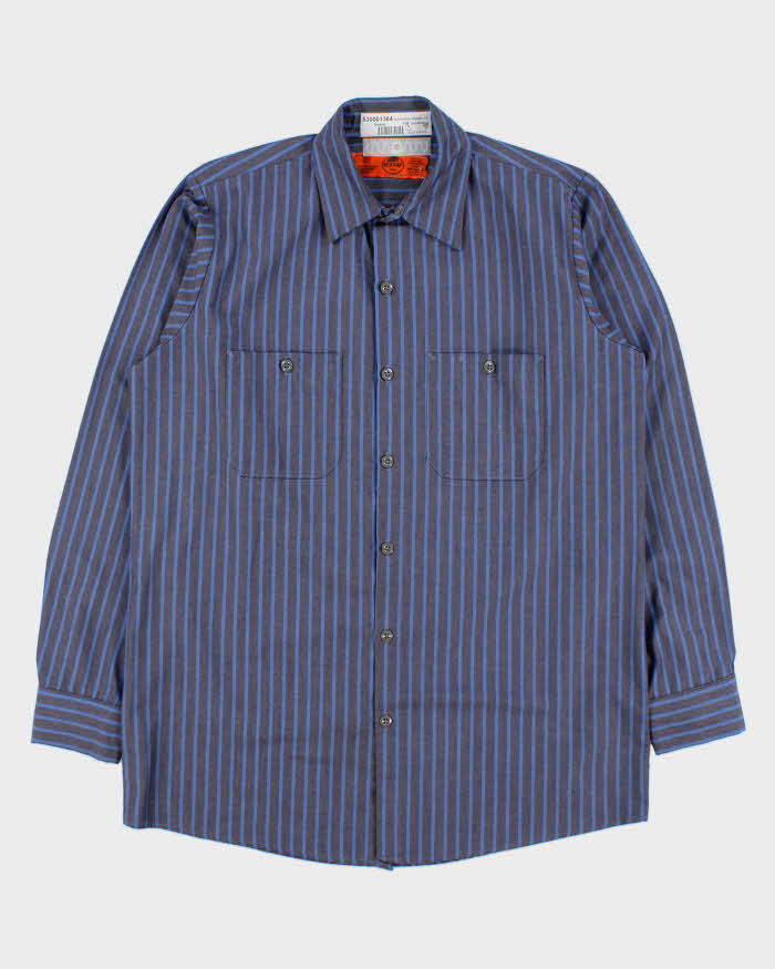 Vintage 1980s Red Kap Striped Long Sleeve Workwear Shirt - M