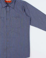 Vintage 1980s Red Kap Striped Long Sleeve Workwear Shirt - M