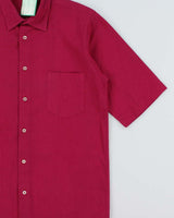 DSWT Vintage 1980s Benetton Fuchsia Short Sleeve Shirt - S