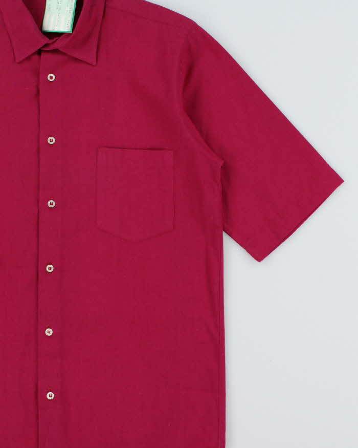 DSWT Vintage 1980s Benetton Fuchsia Short Sleeve Shirt - S