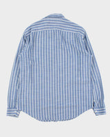 Vintage Y2K 00s Armani Collezioni Striped Long Sleeve Chambray Shirt - L