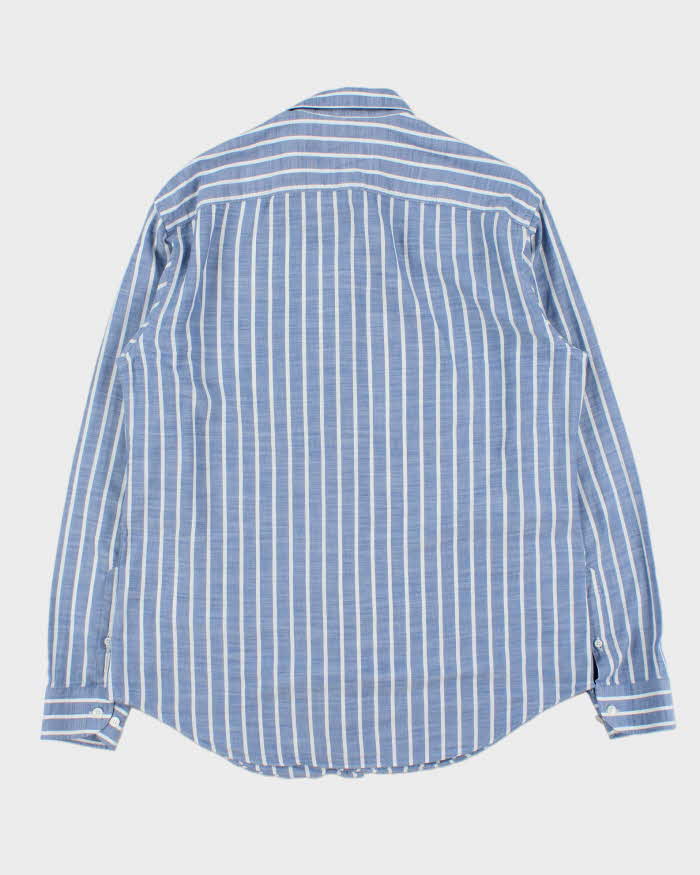 Vintage Y2K 00s Armani Collezioni Striped Long Sleeve Chambray Shirt - L