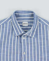 Vintage Y2K 00s Armani Collezioni Striped Long Sleeve Chambray Shirt - L
