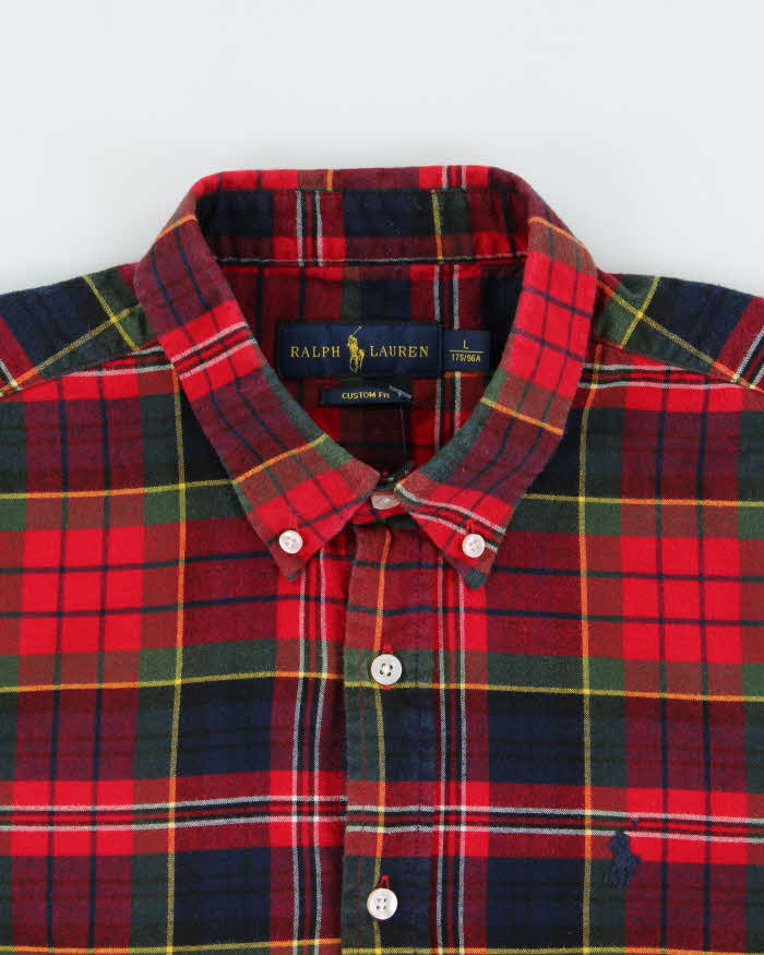 Vintage Ralph Lauren Tartan Custom Fit Long Sleeve Flannel Shirt - L