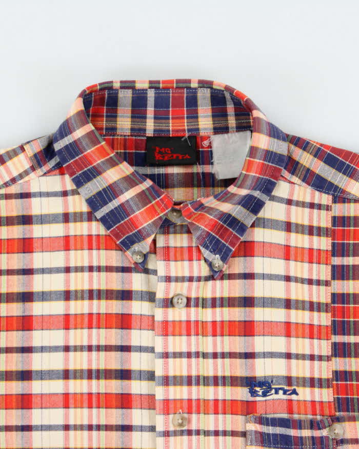 Vintage 1990s "Mo Betta" Plaid Long Sleeve Western Shirt - L