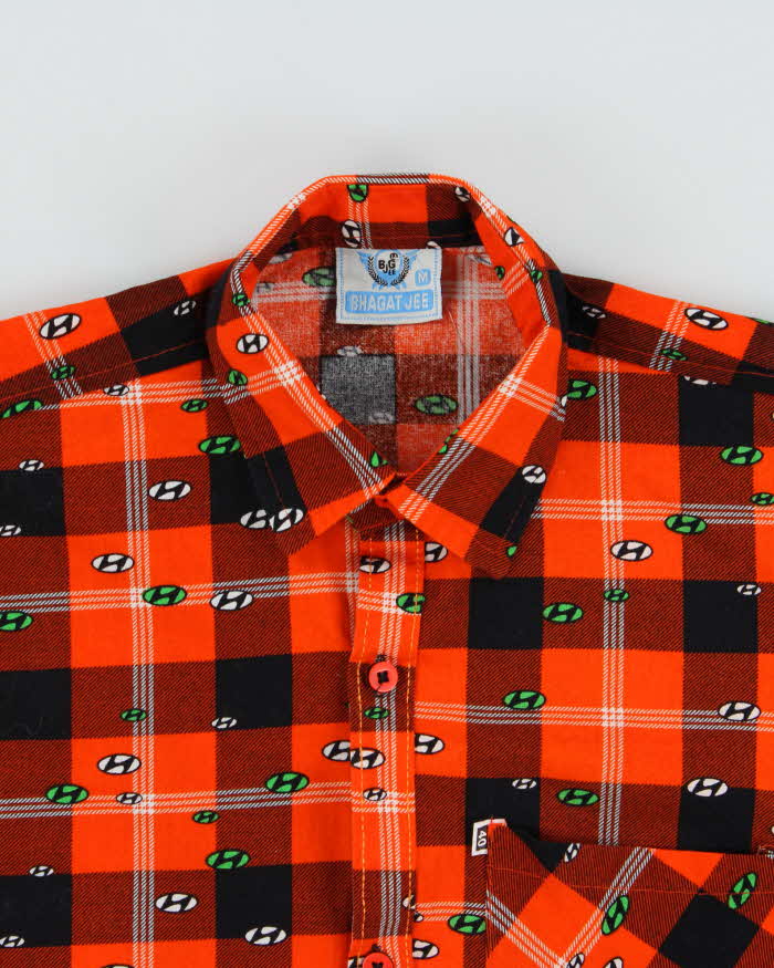 Vintage 1980s Hyundai Plaid Long Sleeve Shirt - M