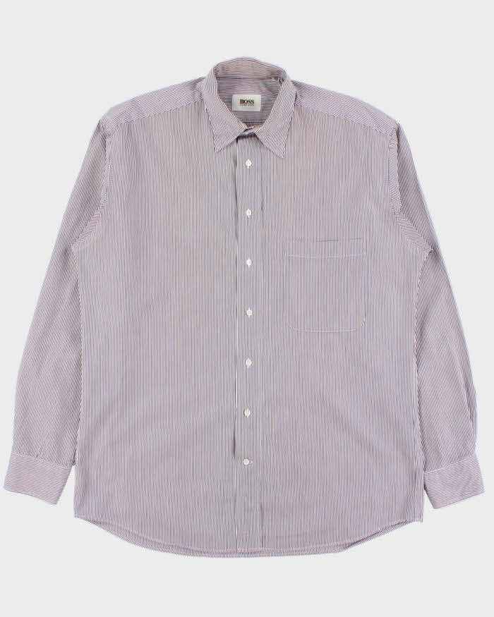 Vintage 1990s Hugo Boss Striped Long Sleeve Shirt - L