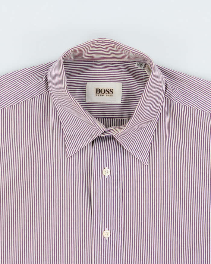 Vintage 1990s Hugo Boss Striped Long Sleeve Shirt - L