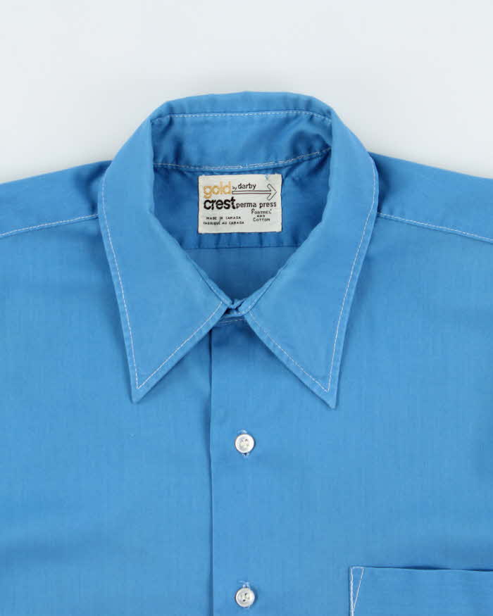 Vintage 1970s Gold Crest By Darby PermaPress Short Sleeve Shirt - M