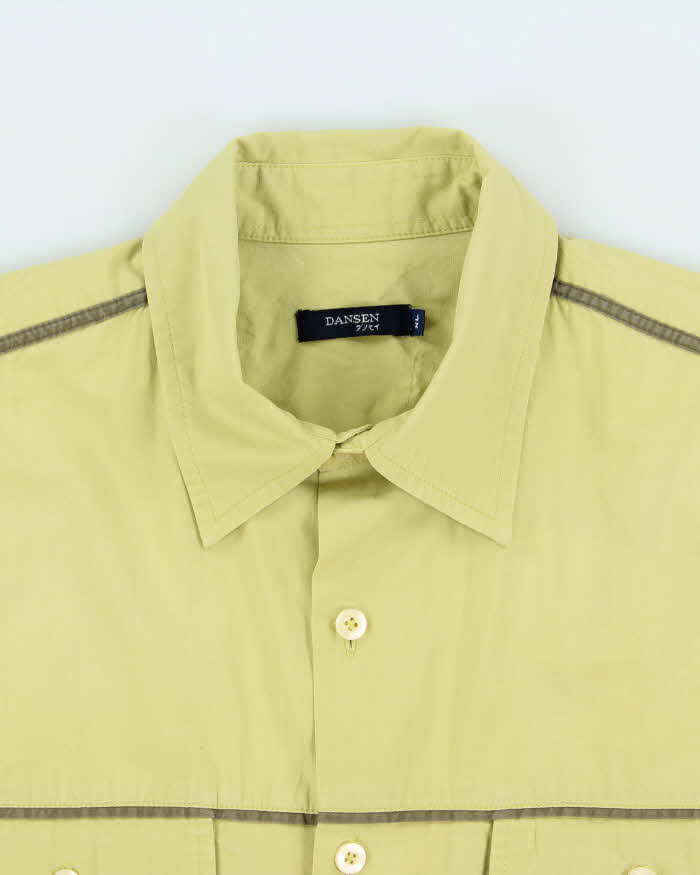 Vintage Y2K 00s Dansen Japan Avocado Green Short Sleeve Pocket Shirt - XL