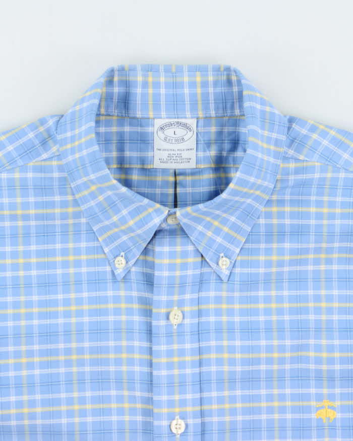 Vintage Brooks Brothers Supima Cotton Plaid Slim Fit Long Sleeve Shirt - L