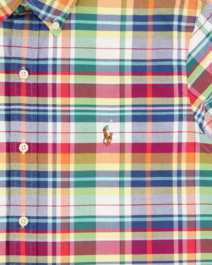 Vintage Ralph Lauren Plaid 'RL Untucked Classic Fit' Short Sleeve Shirt - M