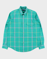 Vintage 1990s Gant 'Fox Hunt Plaid' Long Sleeve Flap Pocket Shirt - L