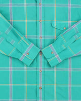 Vintage 1990s Gant 'Fox Hunt Plaid' Long Sleeve Flap Pocket Shirt - L