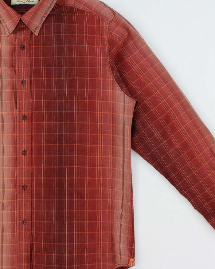 Vintage Y2K 00s Tommy Bahama Silk Gradient Plaid Long Sleeve Shirt - L