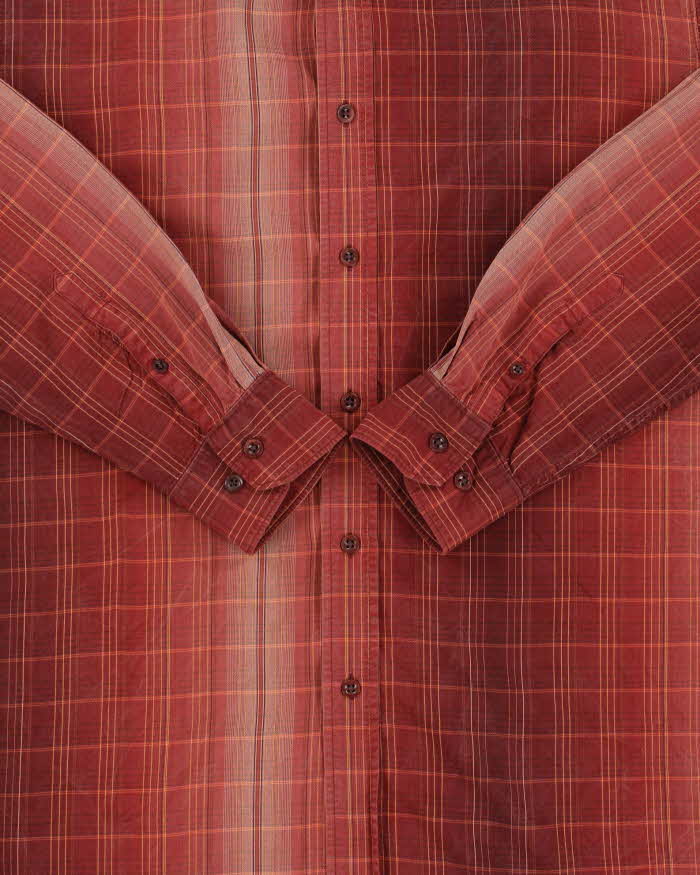 Vintage Y2K 00s Tommy Bahama Silk Gradient Plaid Long Sleeve Shirt - L