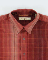Vintage Y2K 00s Tommy Bahama Silk Gradient Plaid Long Sleeve Shirt - L