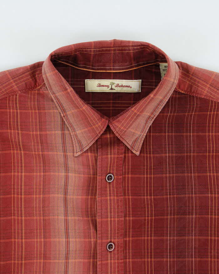 Vintage Y2K 00s Tommy Bahama Silk Gradient Plaid Long Sleeve Shirt - L