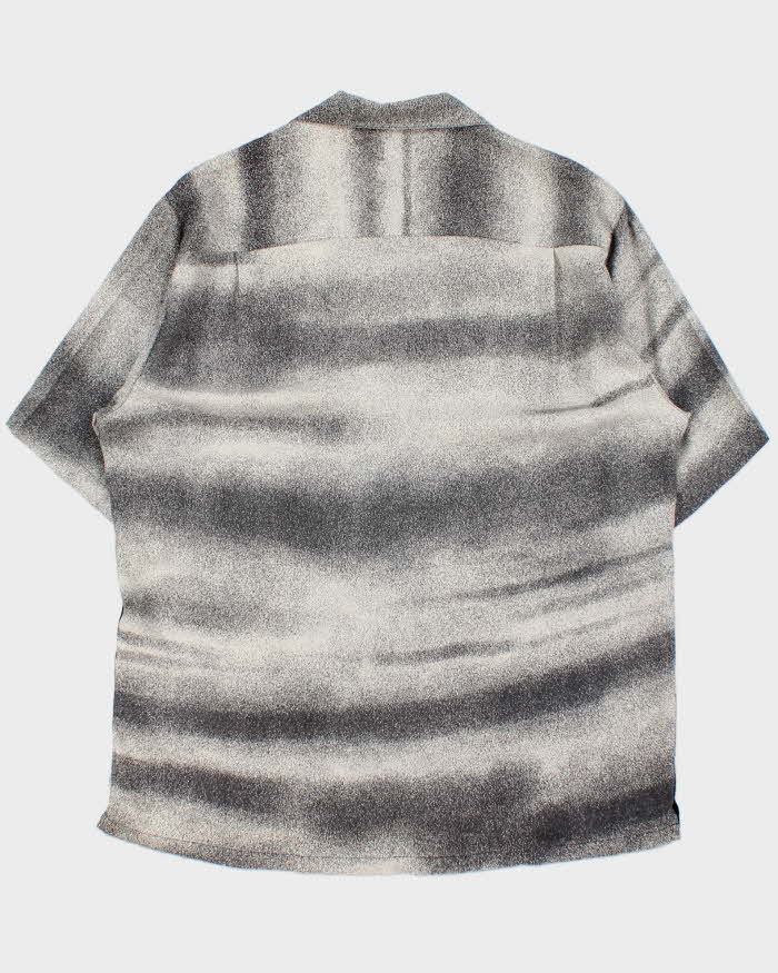 Vintage 1990s Bugatchi Uomo Silk Graphic Short Sleeve Cuban Collar Shirt - L