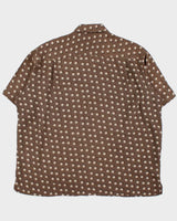 Vintage Y2K 00s Perry Ellis Silk Striped Polka Dot Short Sleeve Shirt - XXL