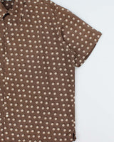 Vintage Y2K 00s Perry Ellis Silk Striped Polka Dot Short Sleeve Shirt - XXL