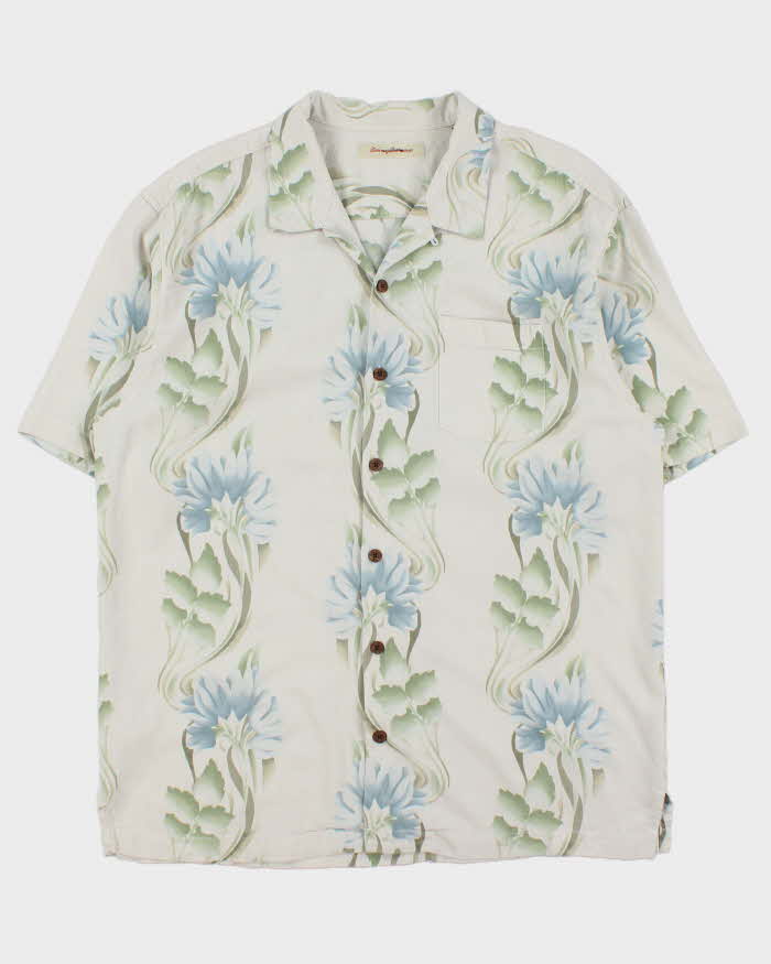 Vintage Y2K 00s Tommy Bahama Floral Silk Hawaiian Shirt - XL