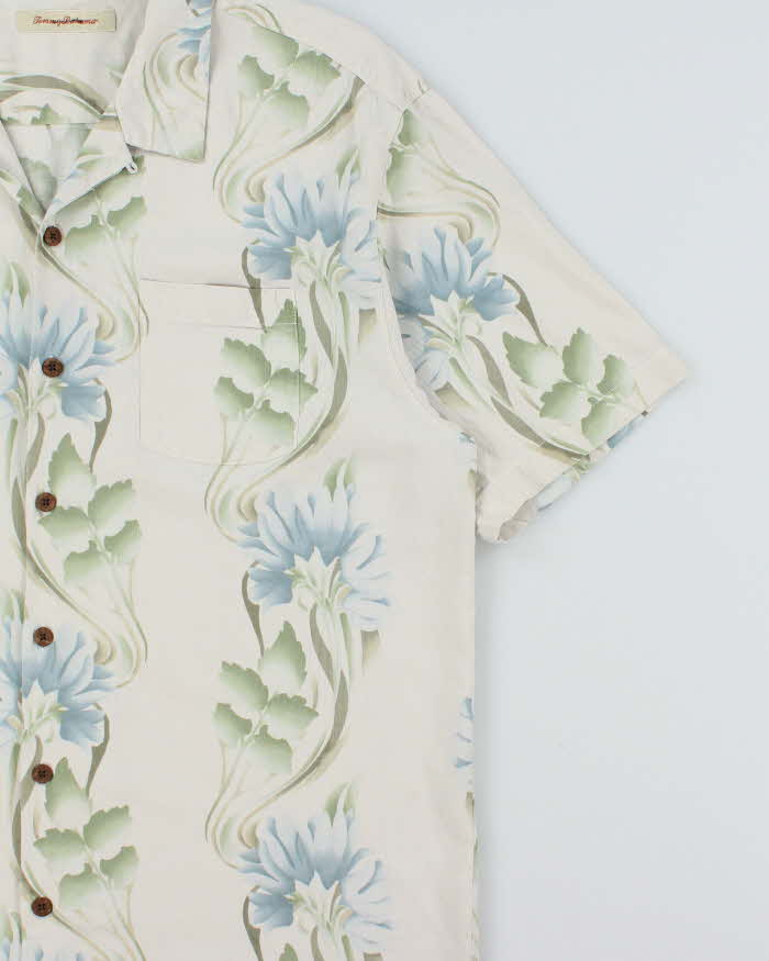 Vintage Y2K 00s Tommy Bahama Floral Silk Hawaiian Shirt - XL