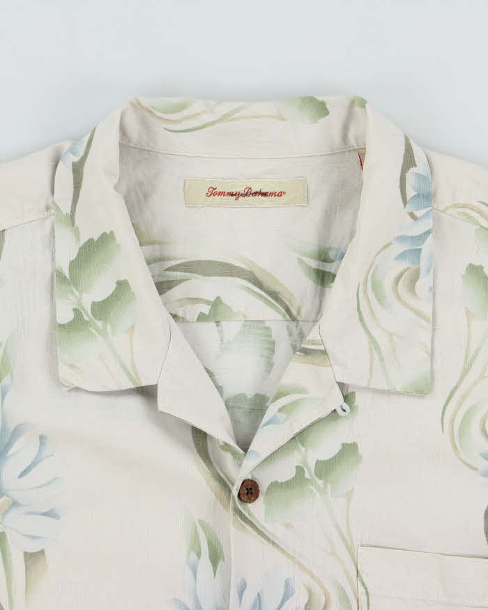 Vintage Y2K 00s Tommy Bahama Floral Silk Hawaiian Shirt - XL