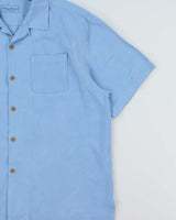 Vintage Y2K 00s Tommy Bahama Textured Floral Silk Original Fit Hawaiian Shirt - XL