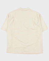 Vintage Y2K 00s Jamaica Jaxx Cream Textured Tiki Hawaiian Shirt - L