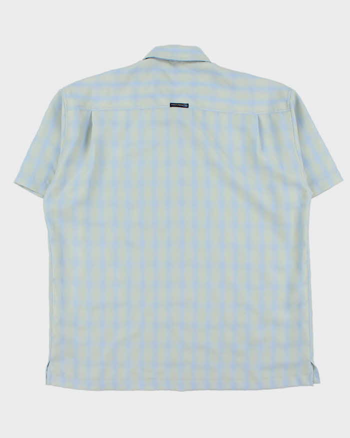 Vintage Y2K 00s Point Zero Gradient Check Short Sleeve Shirt - L