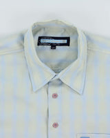 Vintage Y2K 00s Point Zero Gradient Check Short Sleeve Shirt - L
