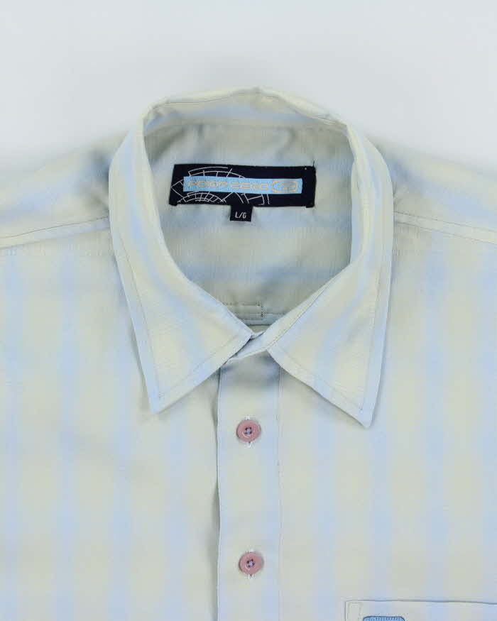 Vintage Y2K 00s Point Zero Gradient Check Short Sleeve Shirt - L