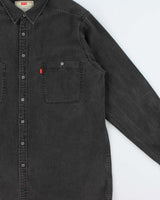 Vintage 1990s Levi's Heavyweight Long Sleeve Dark Wash Denim Shirt - XL