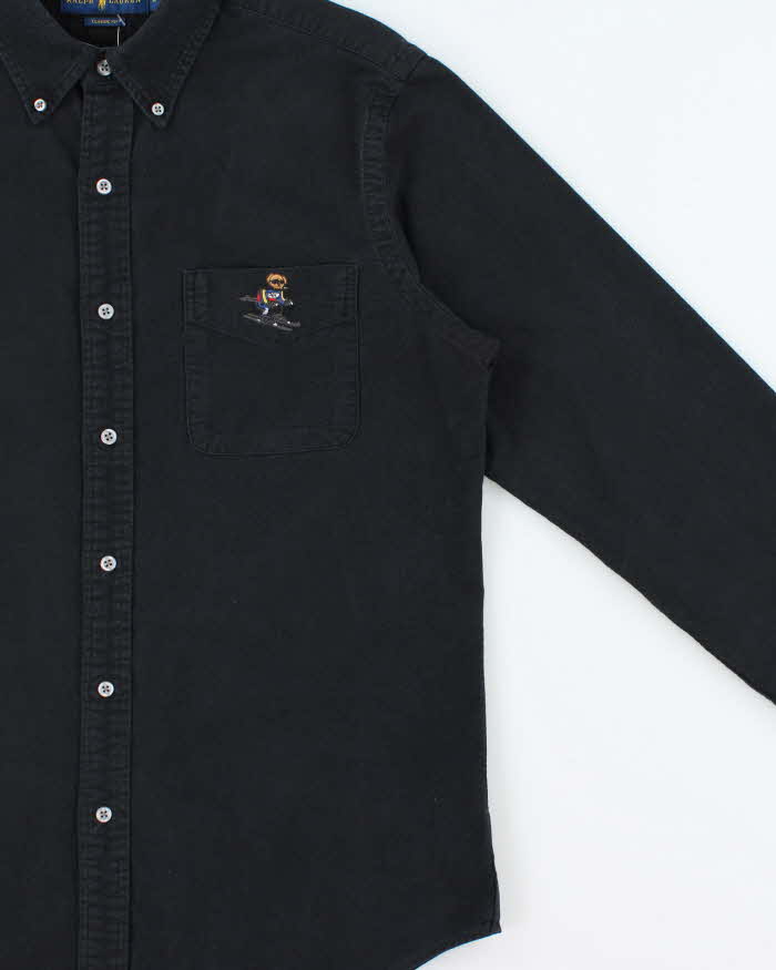 Vintage Ralph Lauren Polo Bear Ski Brushed Cotton Classic Fit Long Sleeve Shirt - M