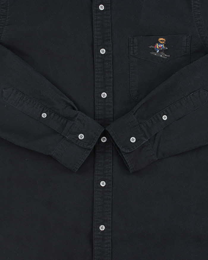 Vintage Ralph Lauren Polo Bear Ski Brushed Cotton Classic Fit Long Sleeve Shirt - M