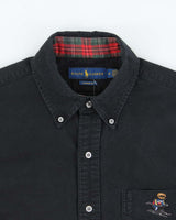 Vintage Ralph Lauren Polo Bear Ski Brushed Cotton Classic Fit Long Sleeve Shirt - M