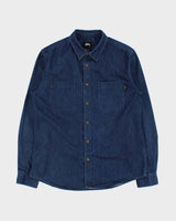 Vintage Stussy Denim Long Sleeve Snap Button Shirt - M