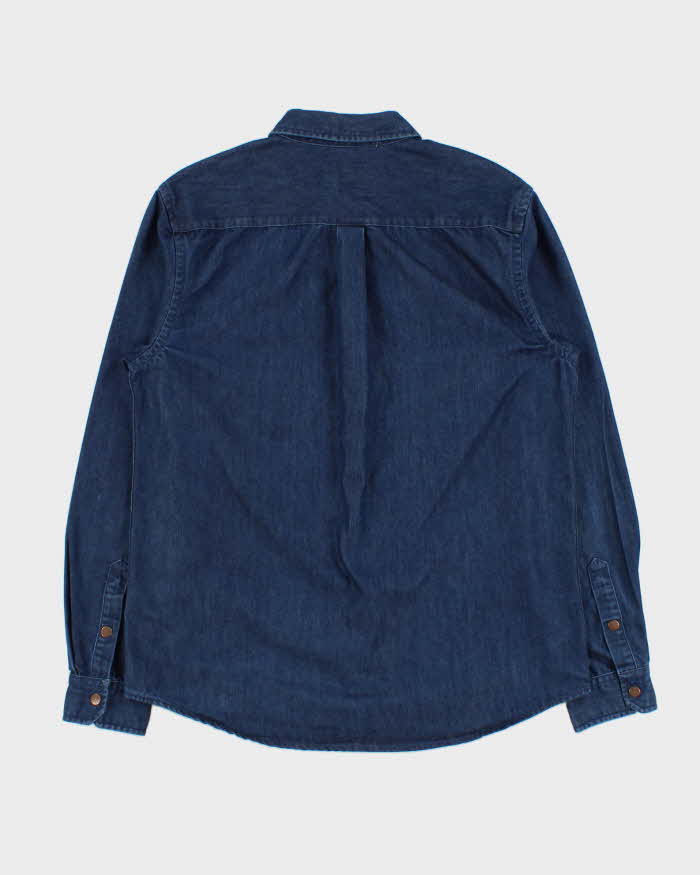 Vintage Stussy Denim Long Sleeve Snap Button Shirt - M