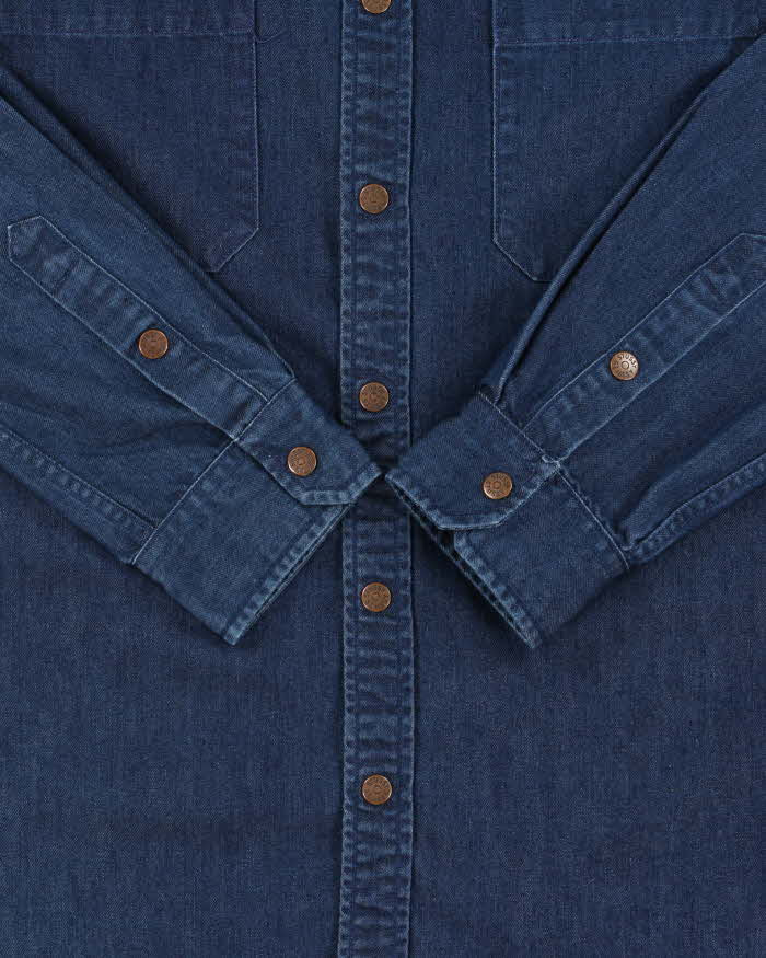Vintage Stussy Denim Long Sleeve Snap Button Shirt - M