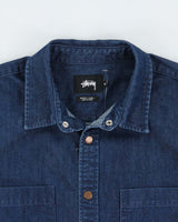 Vintage Stussy Denim Long Sleeve Snap Button Shirt - M