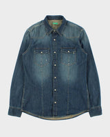 Vintage 2000s Benetton Denim Long Sleeve Snap Button Shirt - M