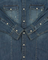 Vintage 2000s Benetton Denim Long Sleeve Snap Button Shirt - M