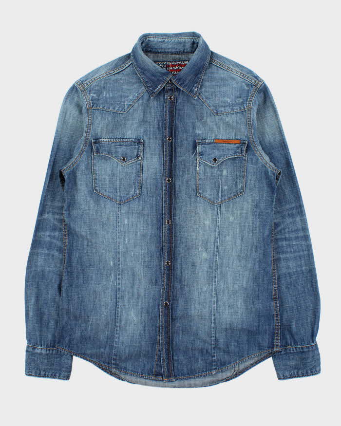 Vintage Y2k 2000s True Religion Denim Long Sleeve Snap Button Shirt - L