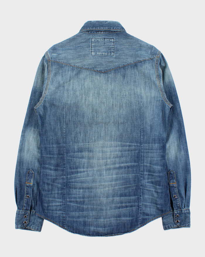 Normale pasvorm: Western-stijl denim overhemd - Blauw | s.Oliver Normale pasvorm: Western-stijl denim overhemd - Blauw | s.Oliver