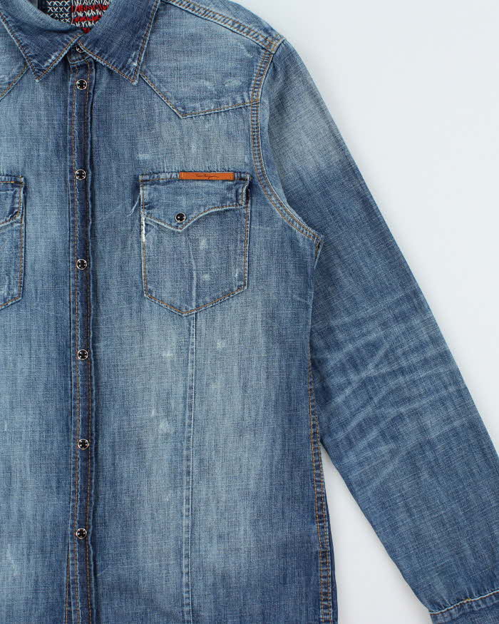 Vintage Y2k 2000s True Religion Denim Long Sleeve Snap Button Shirt - L
