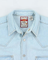 Vintage 1990s Warner Brothers Looney Tunes Wild West Snap Button Denim Shirt - M
