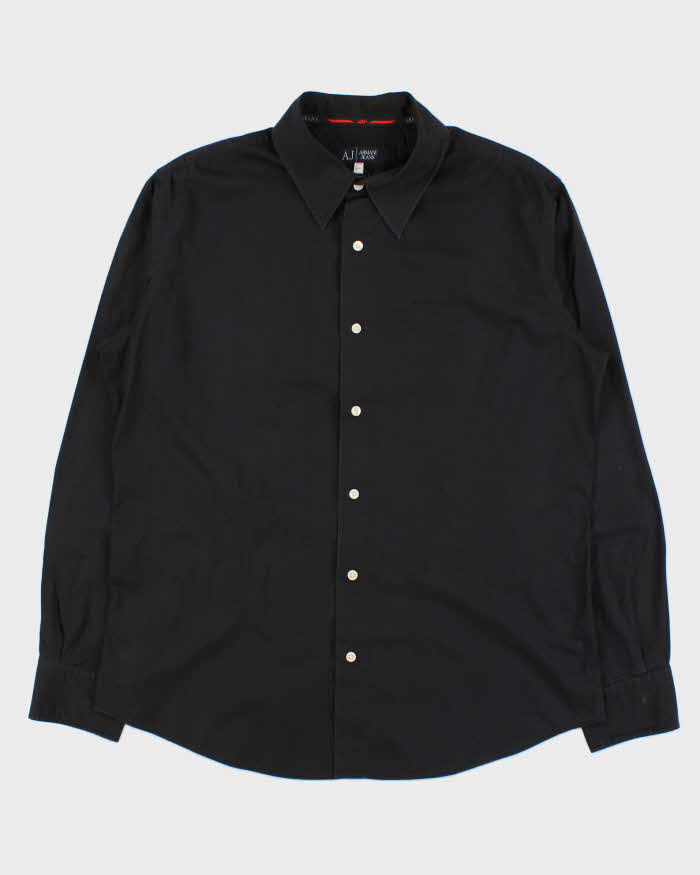 Vintage Y2K 00s Armani Jeans Embroidered Long Sleeve Shirt - XL