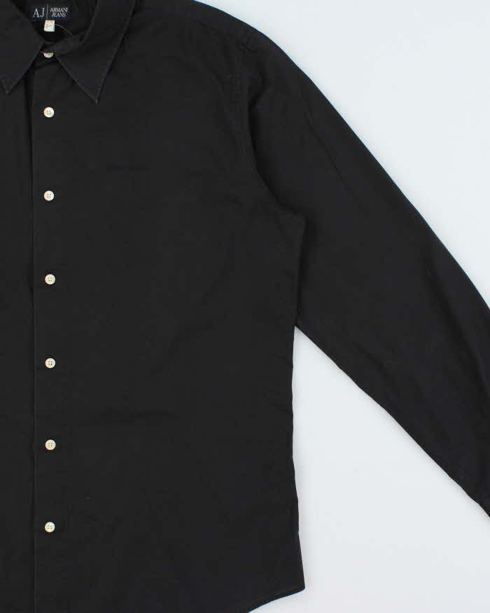 Vintage Y2K 00s Armani Jeans Embroidered Long Sleeve Shirt - XL