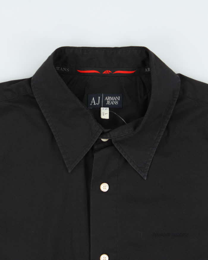 Vintage Y2K 00s Armani Jeans Embroidered Long Sleeve Shirt - XL